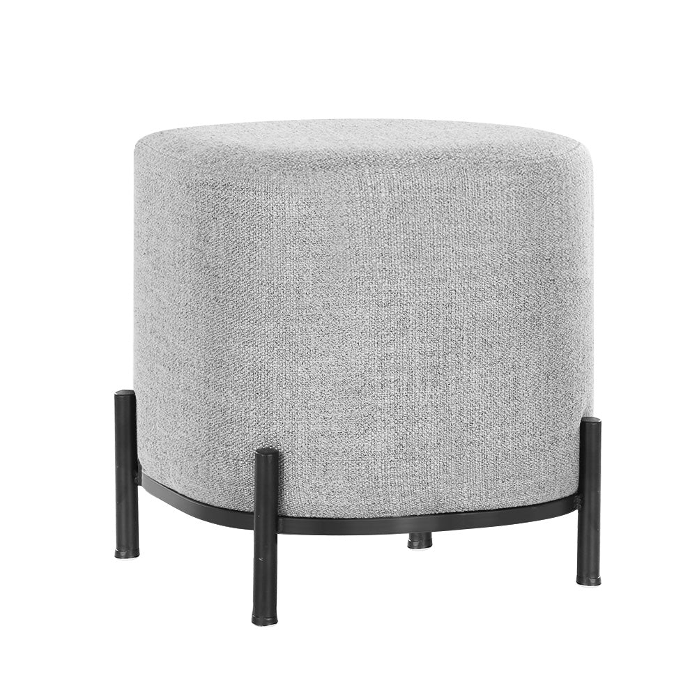 Gladstone Linen Footstool Grey