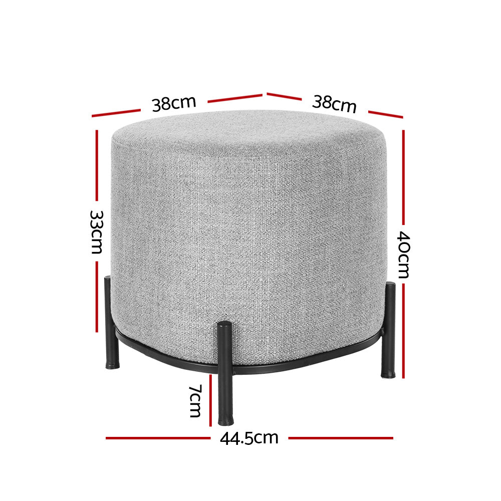 Gladstone Linen Footstool Grey