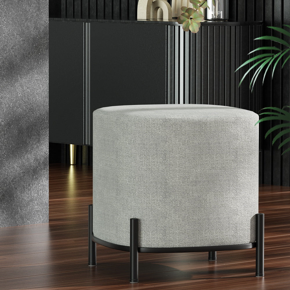 Gladstone Linen Footstool Grey