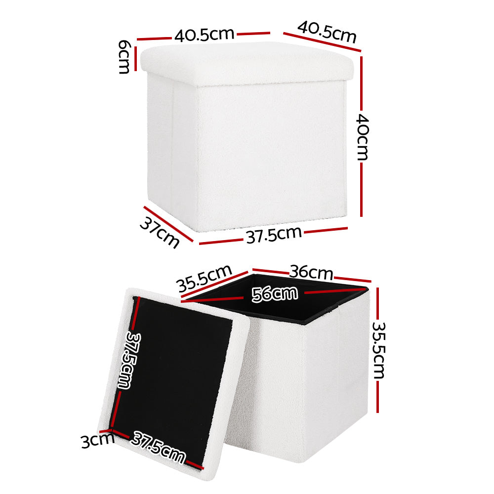 Janeska Footstool with Hidden Storage - White
