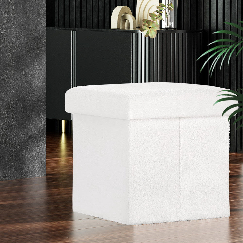 Janeska Footstool with Hidden Storage - White