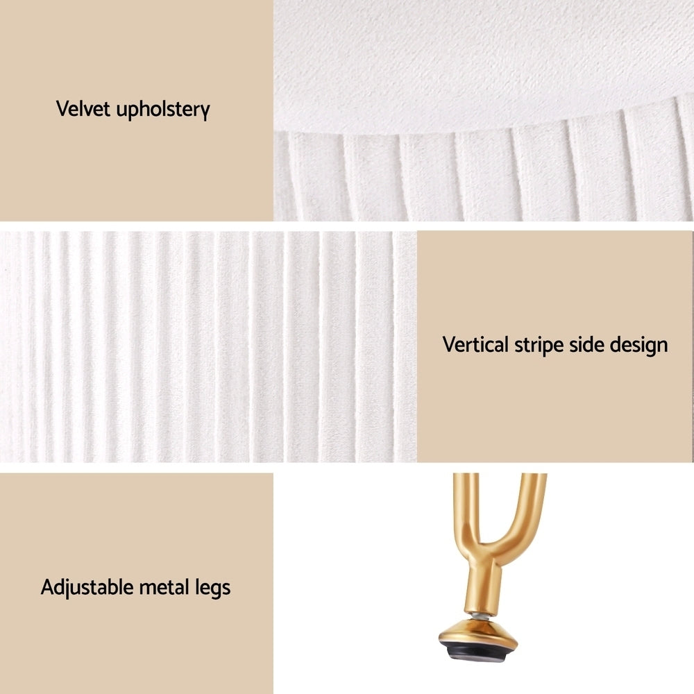 Kelly Velvet Footstool β Elegant & Functional in White (Flip-Lid)