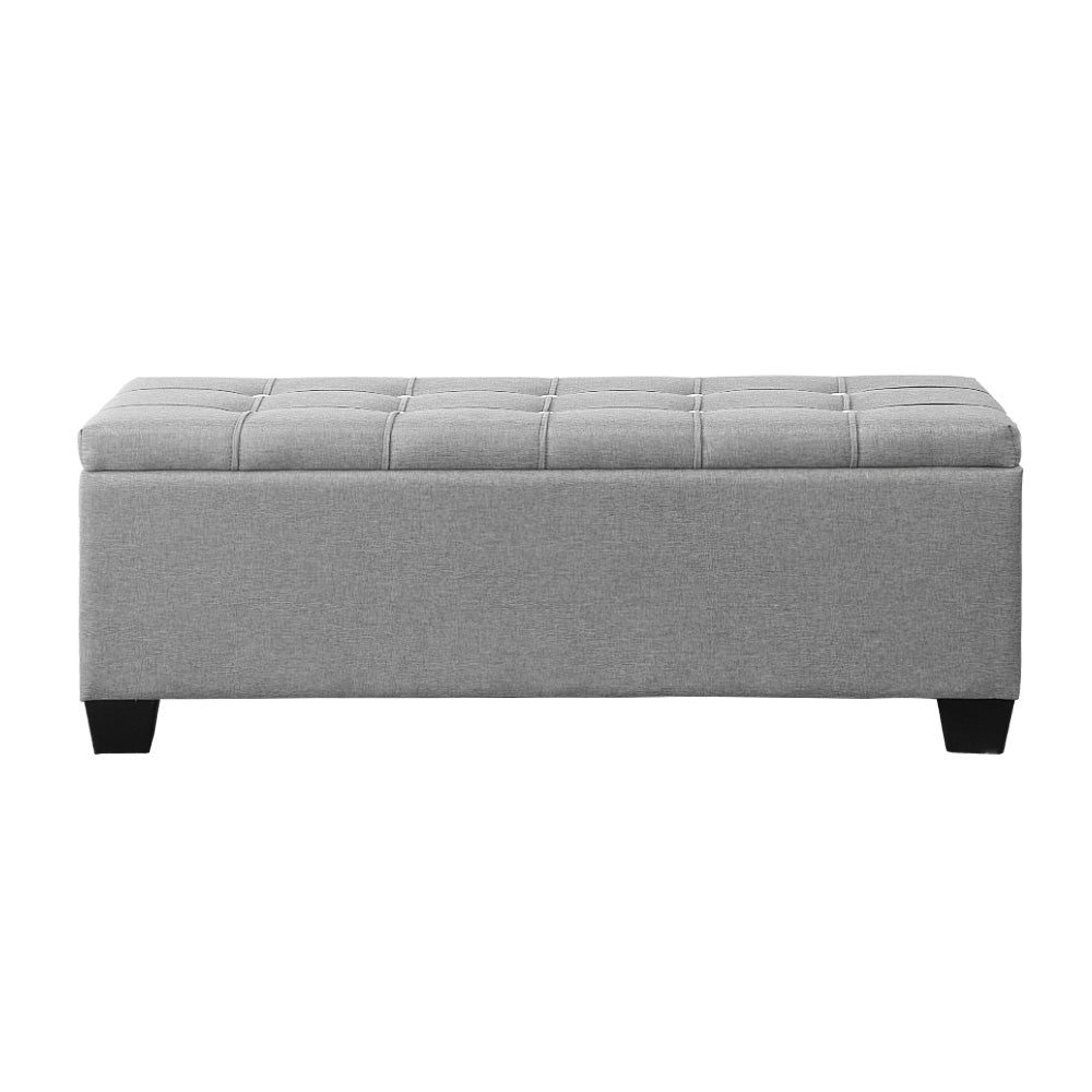 Bestselling Ottoman Storage Fabric Foot Stool - Light Grey