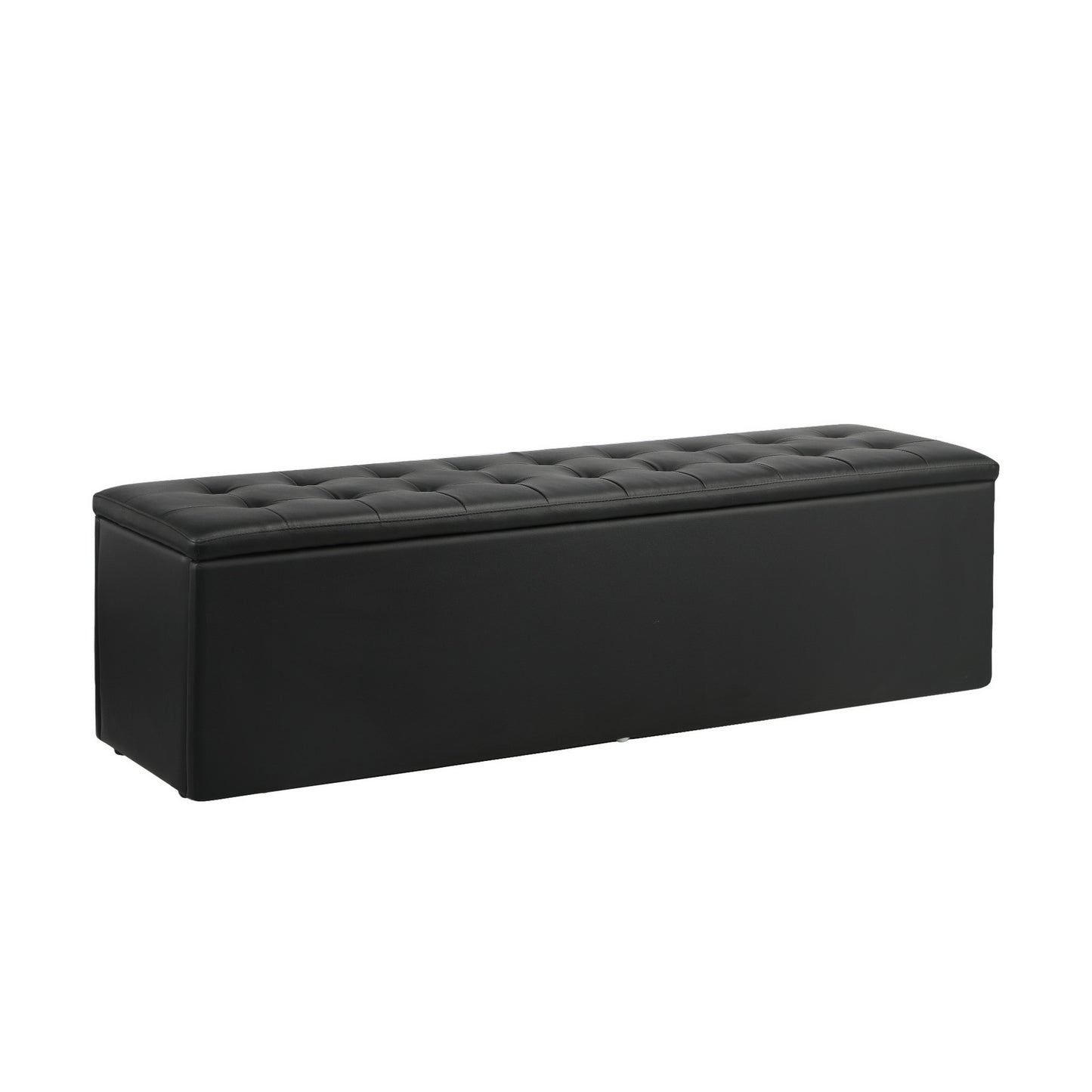 Large Ottoman Storage Box Australia - Black - PU Leather Style