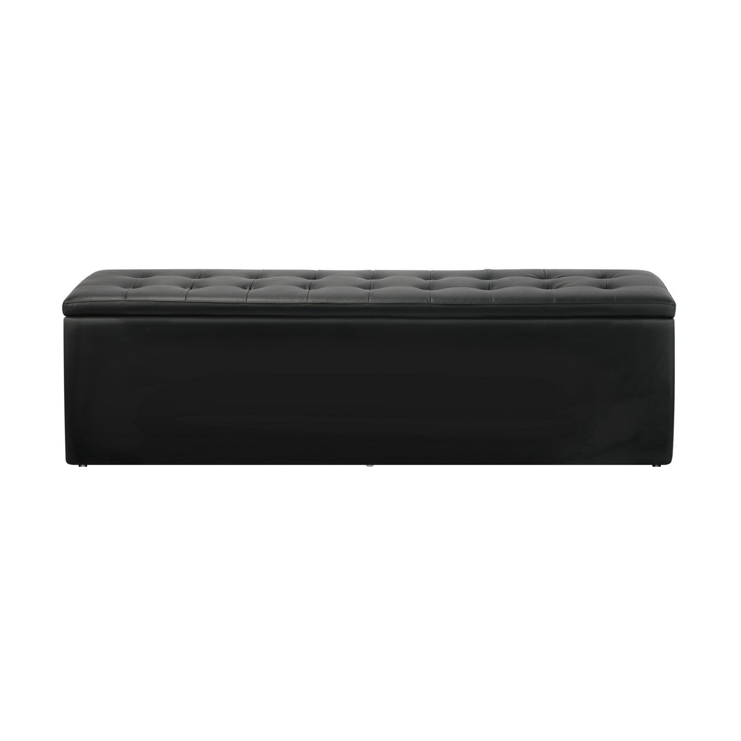 Large Ottoman Storage Box Australia - Black - PU Leather Style