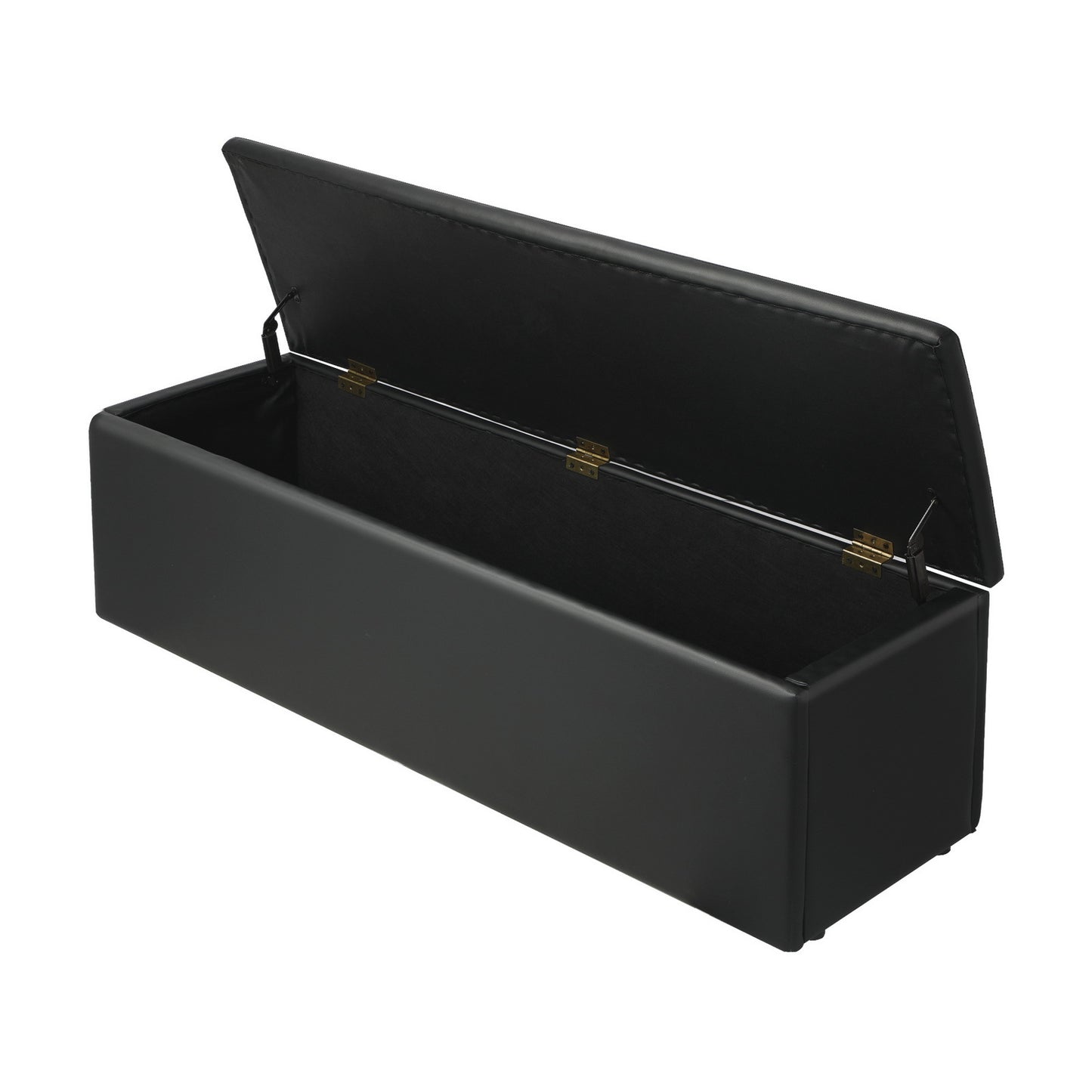 Large Ottoman Storage Box Australia - Black - PU Leather Style