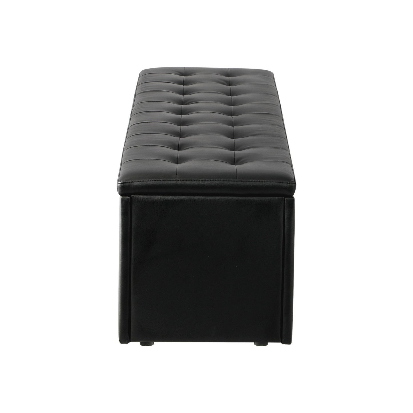 Large Ottoman Storage Box Australia - Black - PU Leather Style