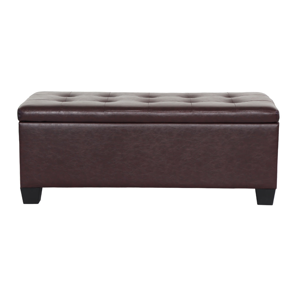 Storage Ottoman PU Leather - Brown