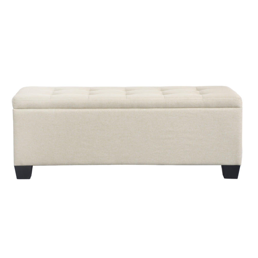 Bestselling Ottoman Storage Blanket Box Linen Fabric Ottoman - Beige