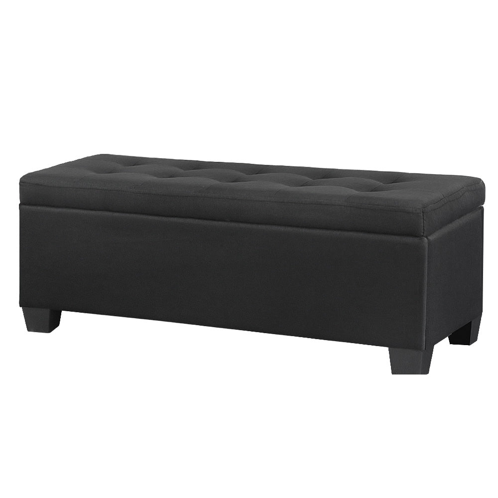 Bestselling Ottoman Storage Blanket Box Linen Fabric Ottoman - Black