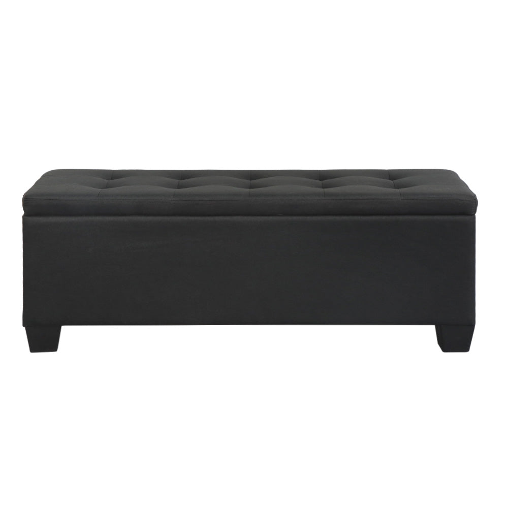 Bestselling Ottoman Storage Blanket Box Linen Fabric Ottoman - Black