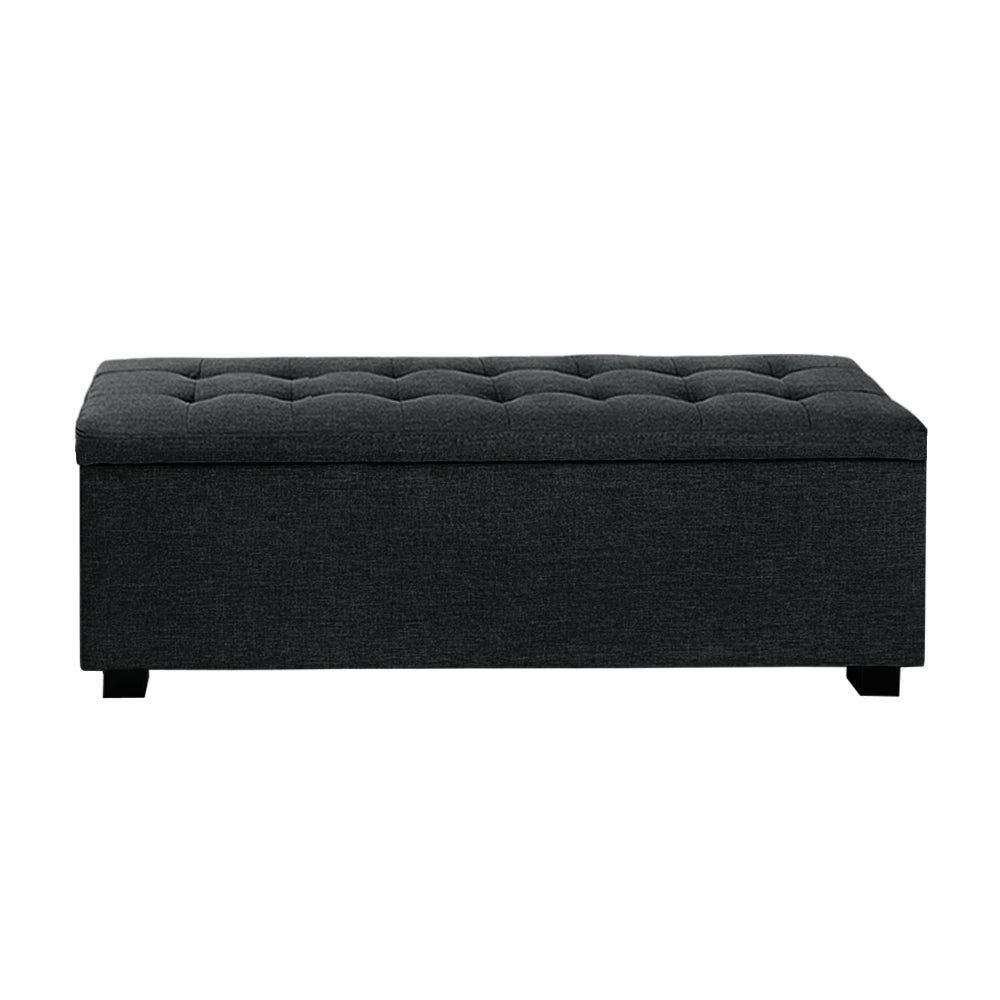 Bestselling Ottoman Storage Blanket Box Linen Fabric Ottoman - Charcoal