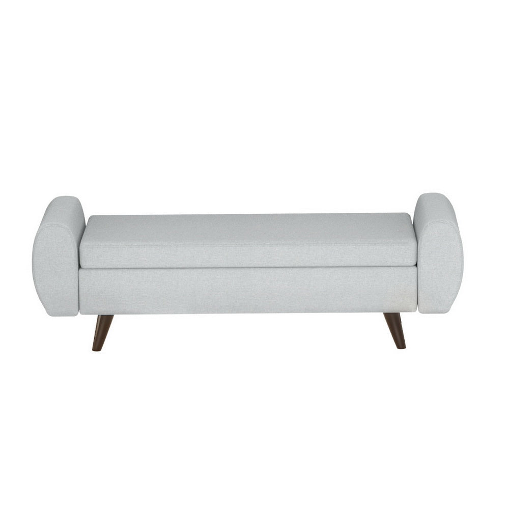 Riley Contemporary Storage Ottoman with Armrest β Grey