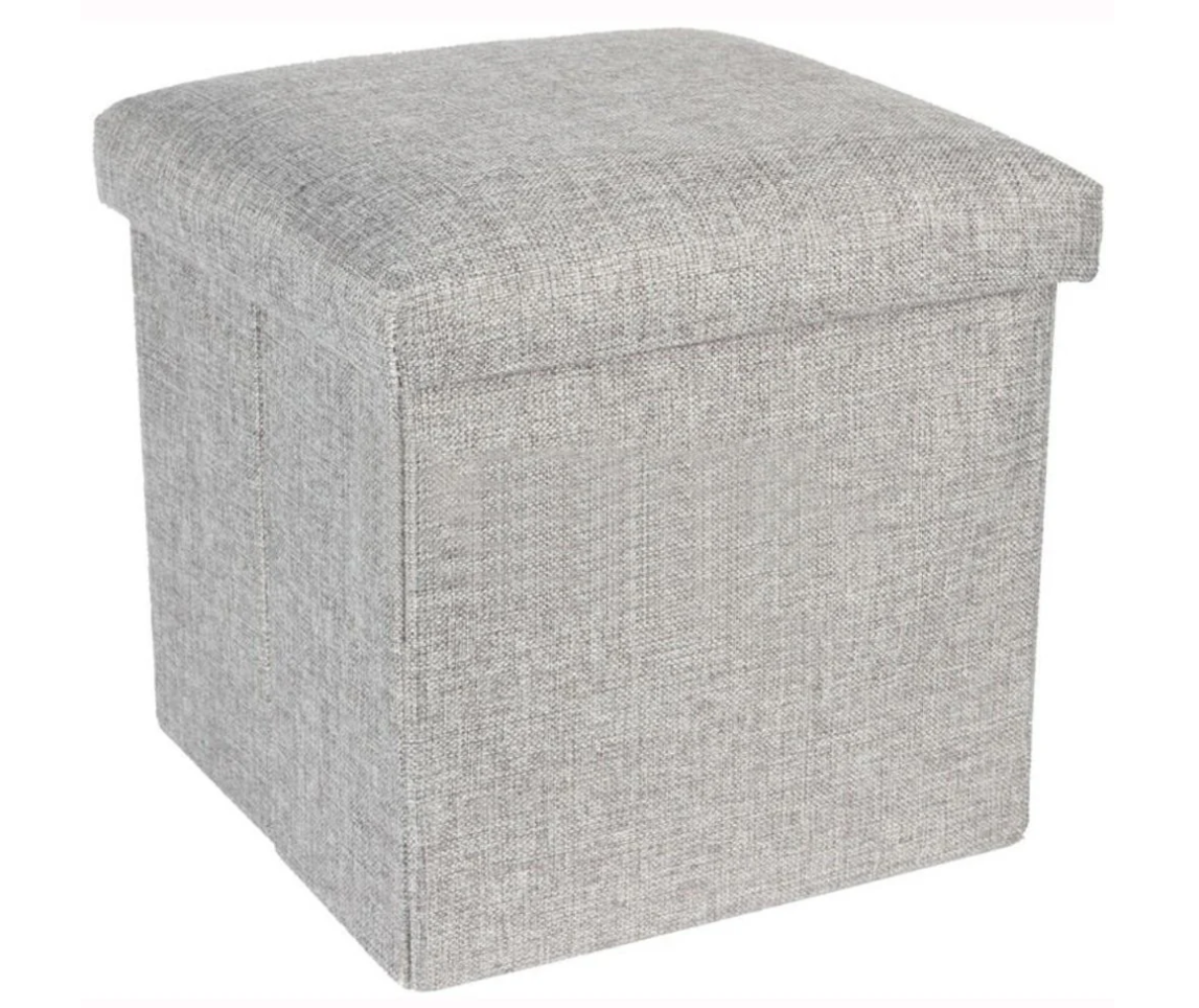 Linen Multi-Functional Storage Ottoman Cube