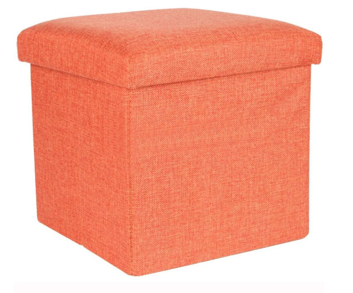 Linen Multi-Functional Storage Ottoman Cube