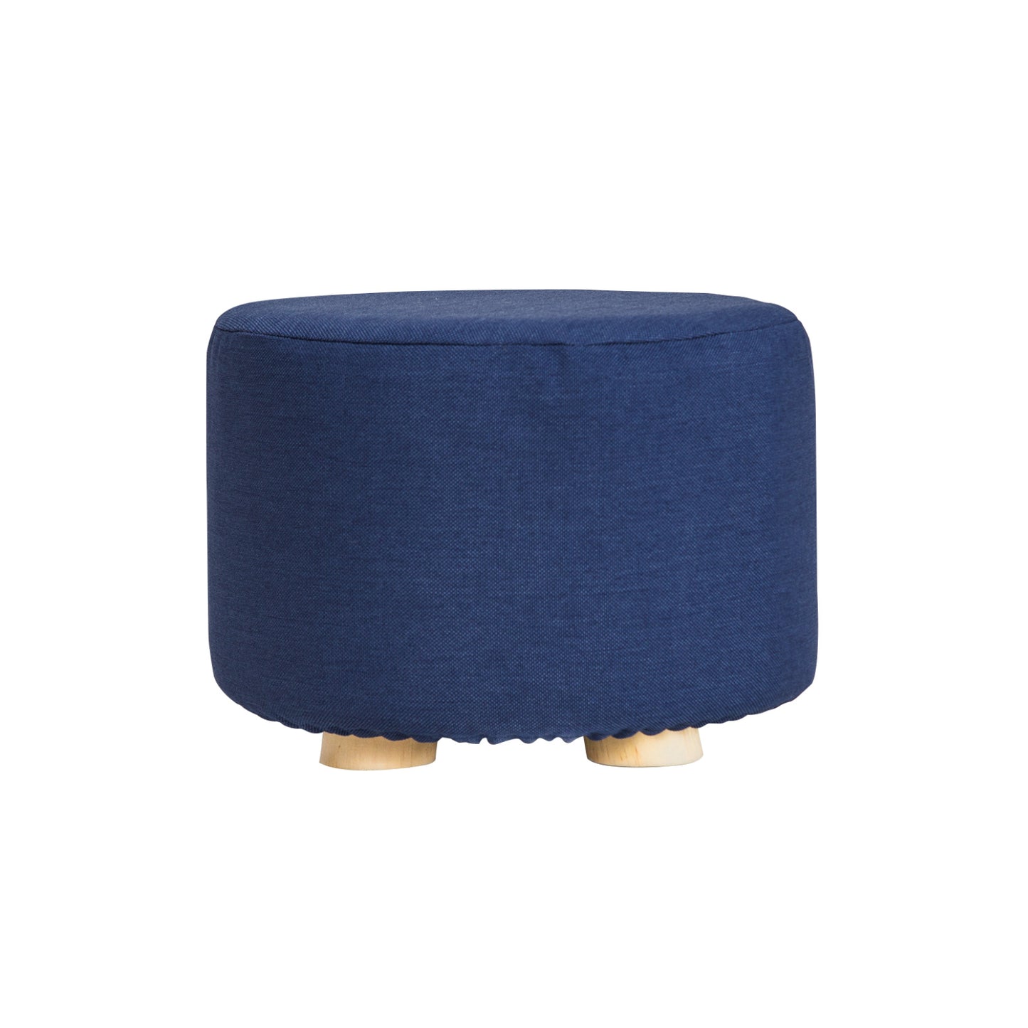 Fabric Ottoman Round Wooden Leg Foot Stool Multiple Colours - La Bella Footstool