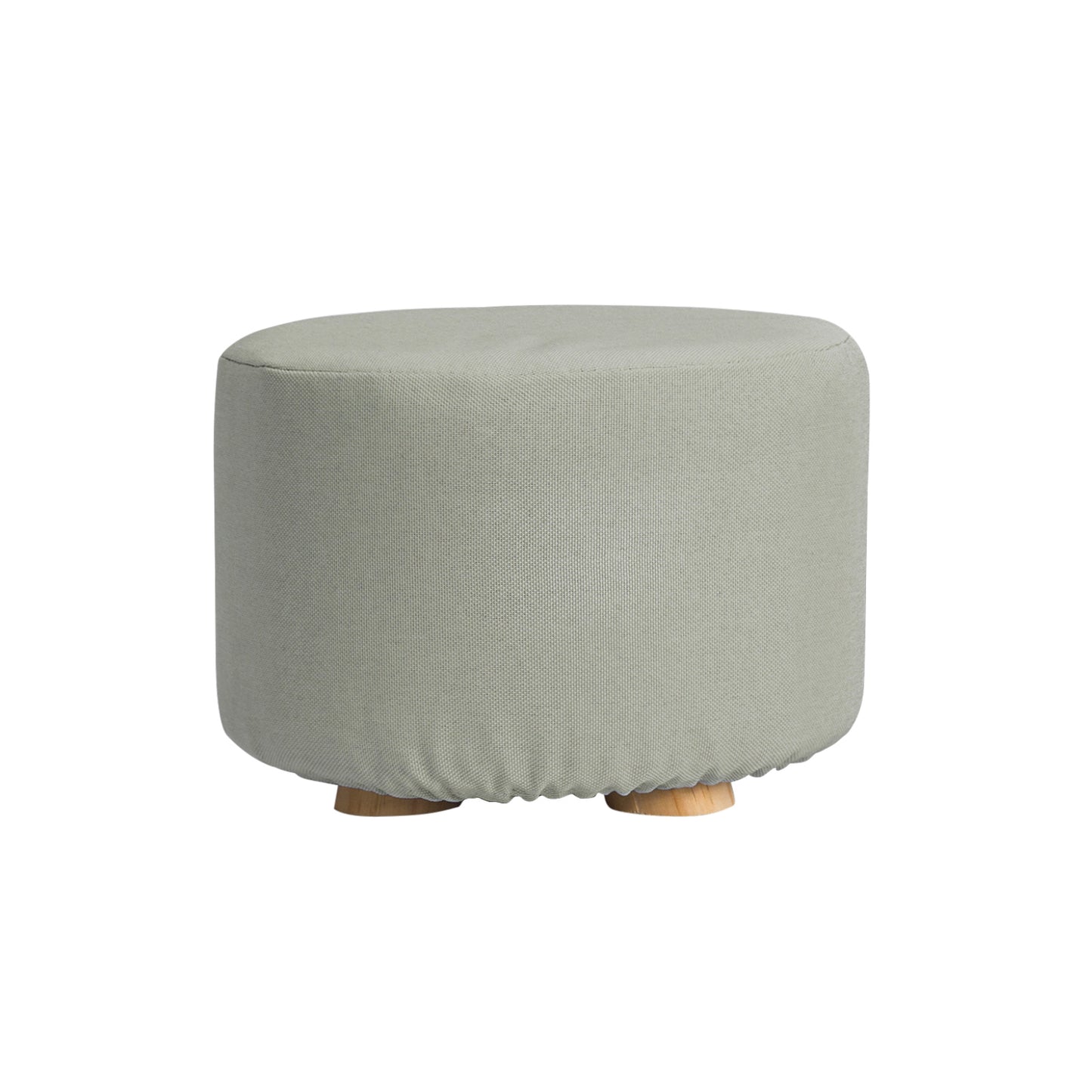 Fabric Ottoman Round Wooden Leg Foot Stool Multiple Colours - La Bella Footstool
