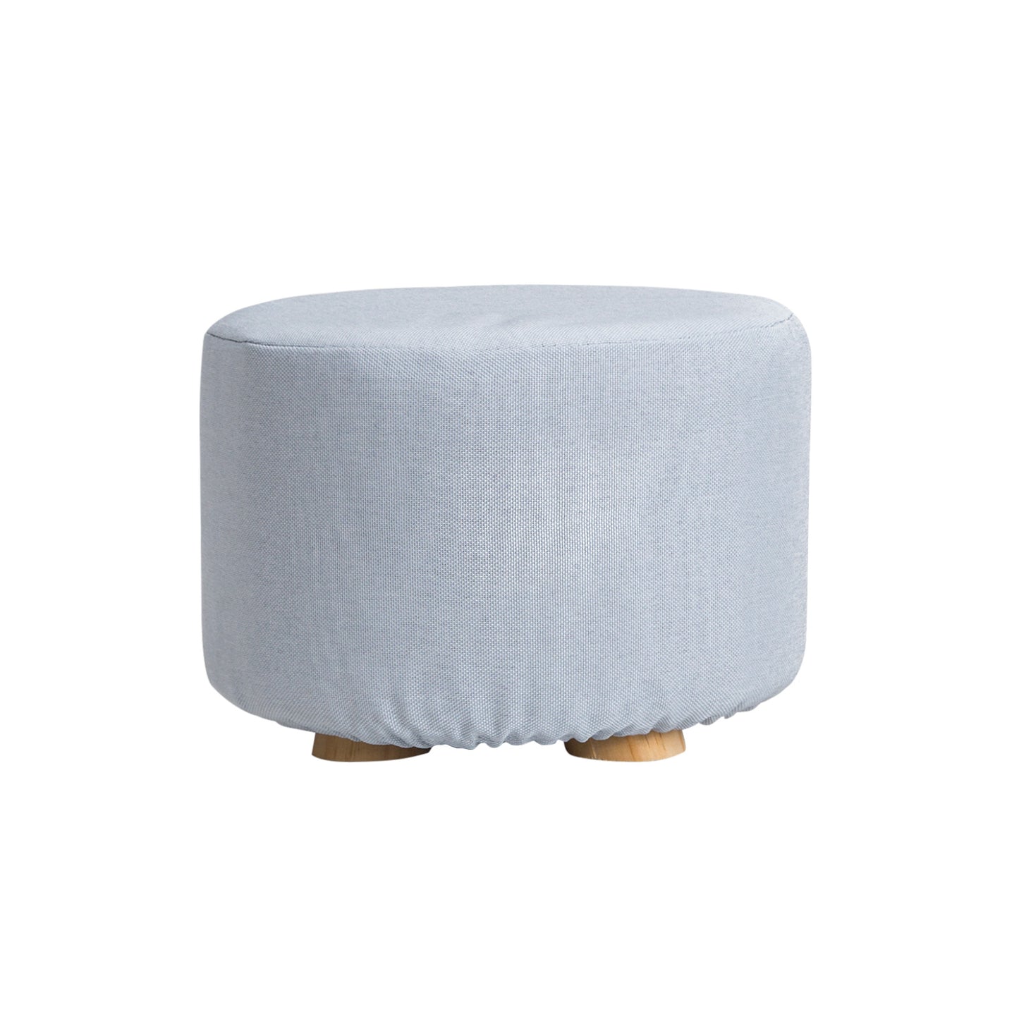 Fabric Ottoman Round Wooden Leg Foot Stool Multiple Colours - La Bella Footstool
