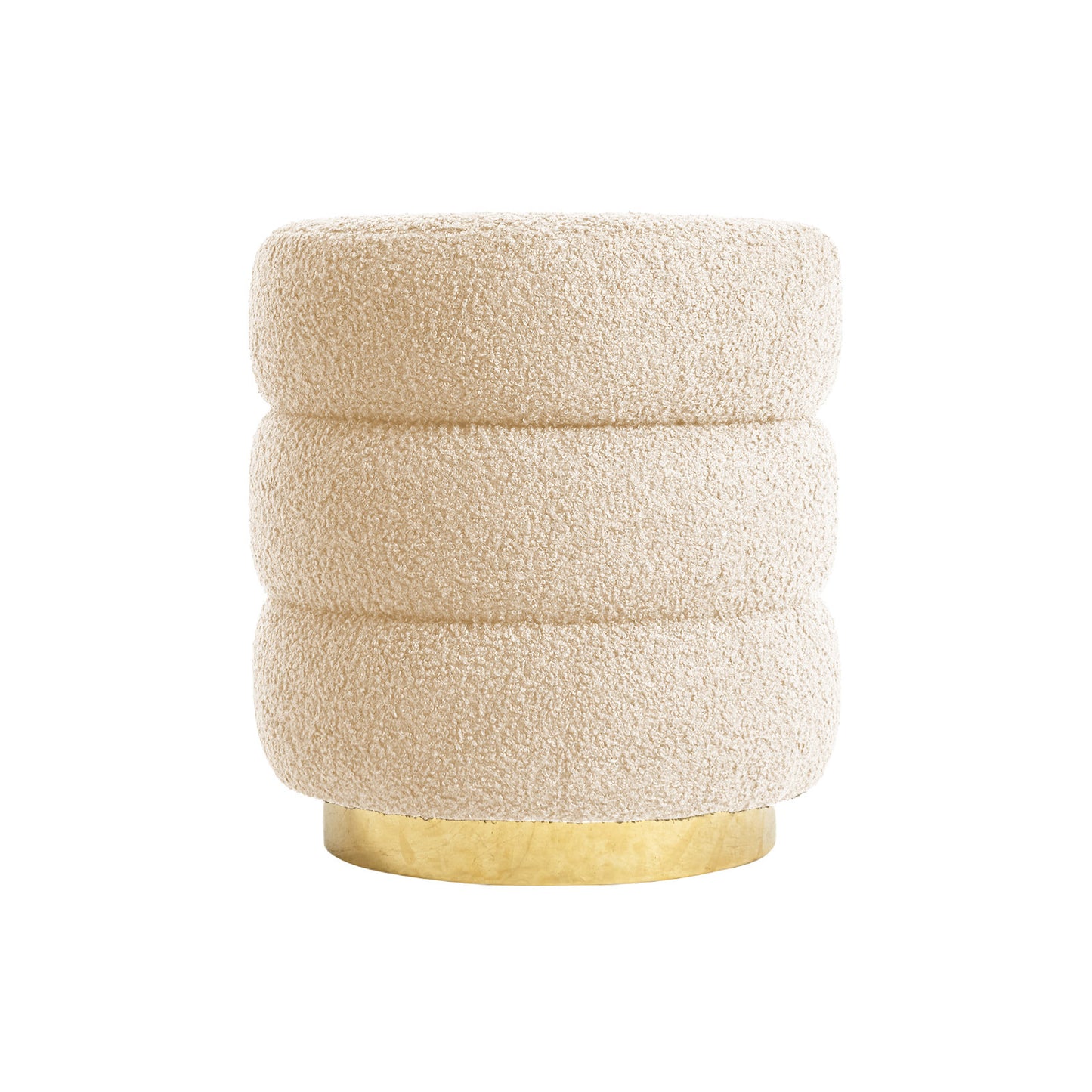 Teddy Fleece Round Stacked Ottoman Stool Multiple Colours