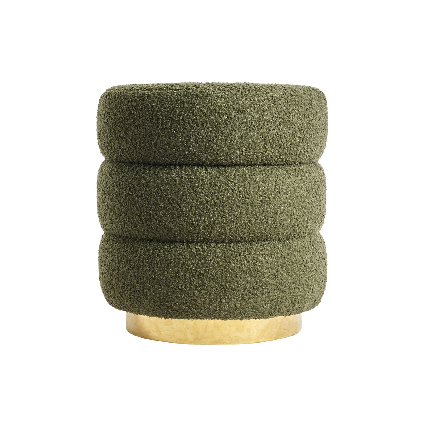 Teddy Fleece Round Stacked Ottoman Stool Multiple Colours