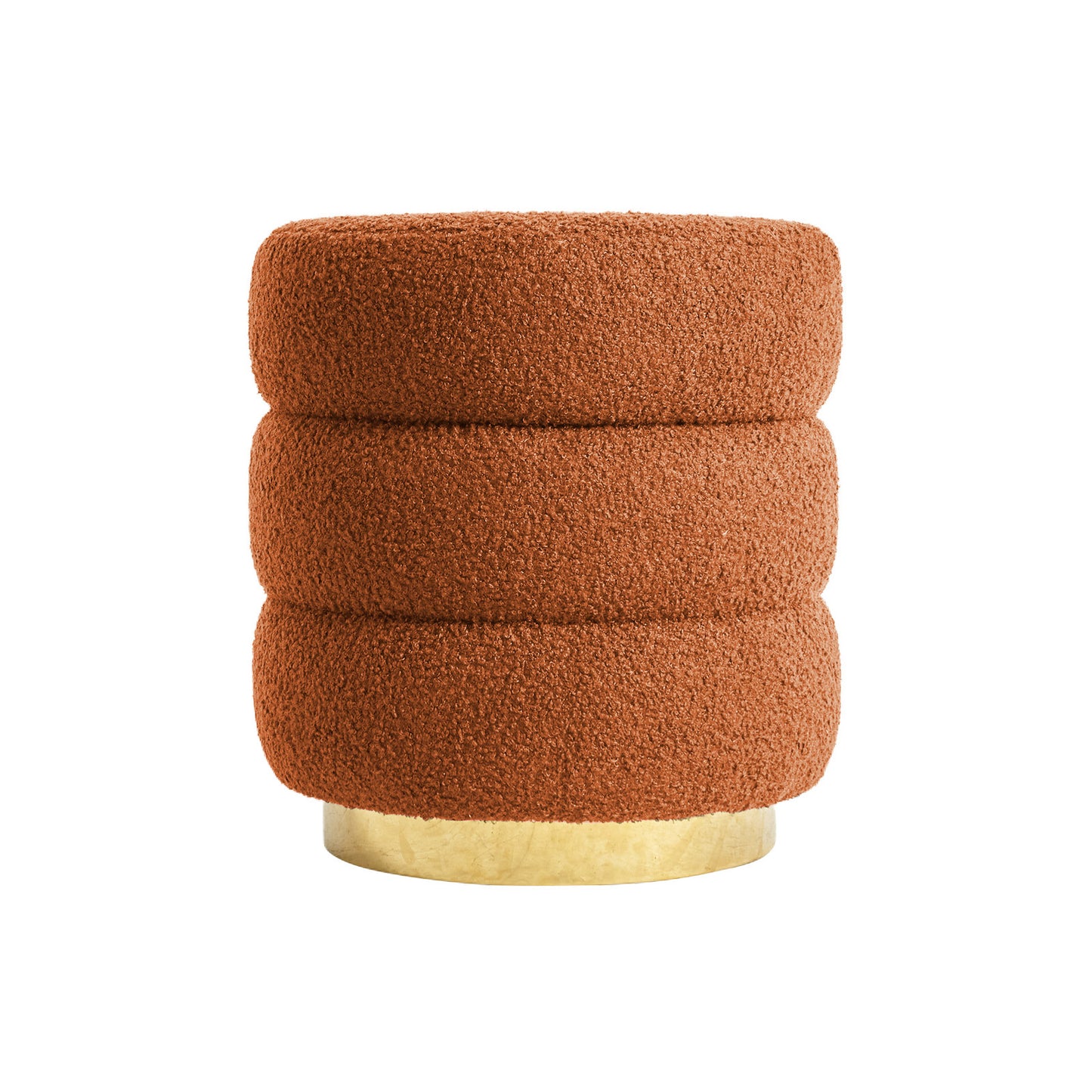 Teddy Fleece Round Stacked Ottoman Stool Multiple Colours