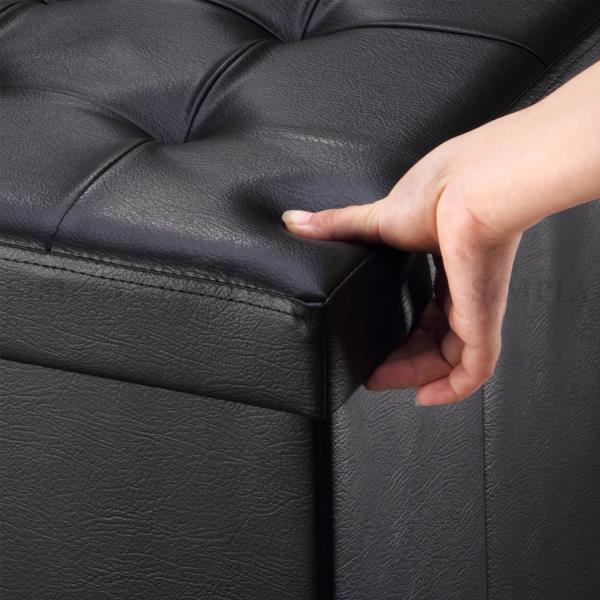 PU Leather Multi-Functional Storage Ottoman Cube