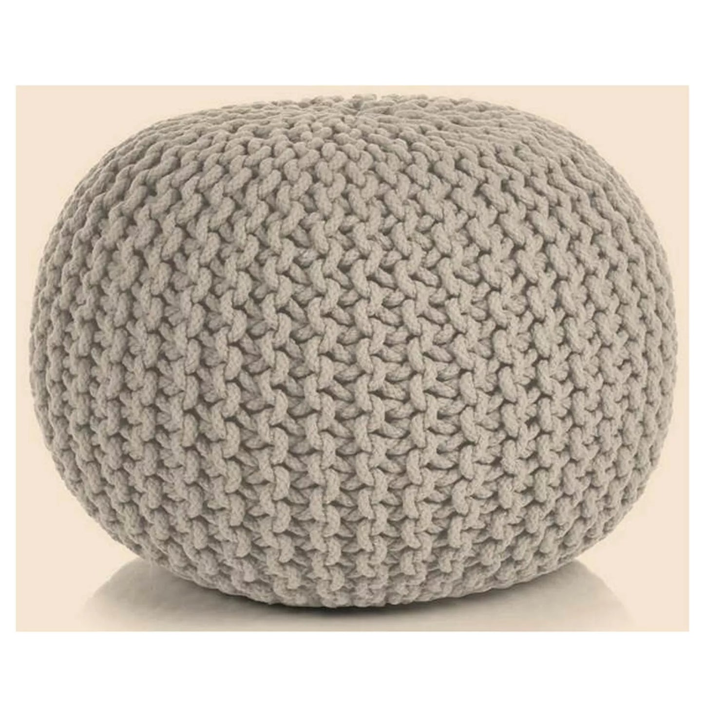 Hand-Woven Braided Cotton Pouf