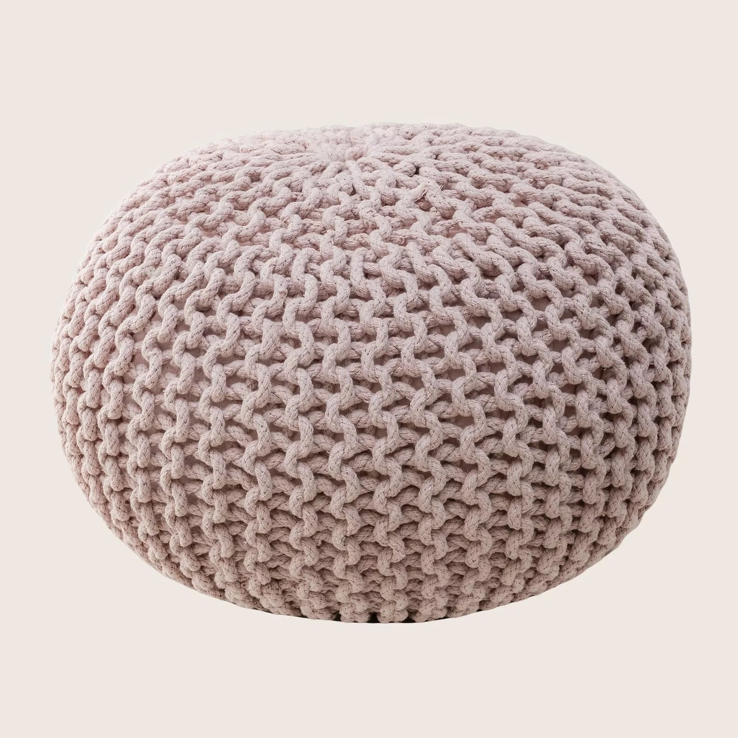 Hand-Woven Braided Cotton Pouf