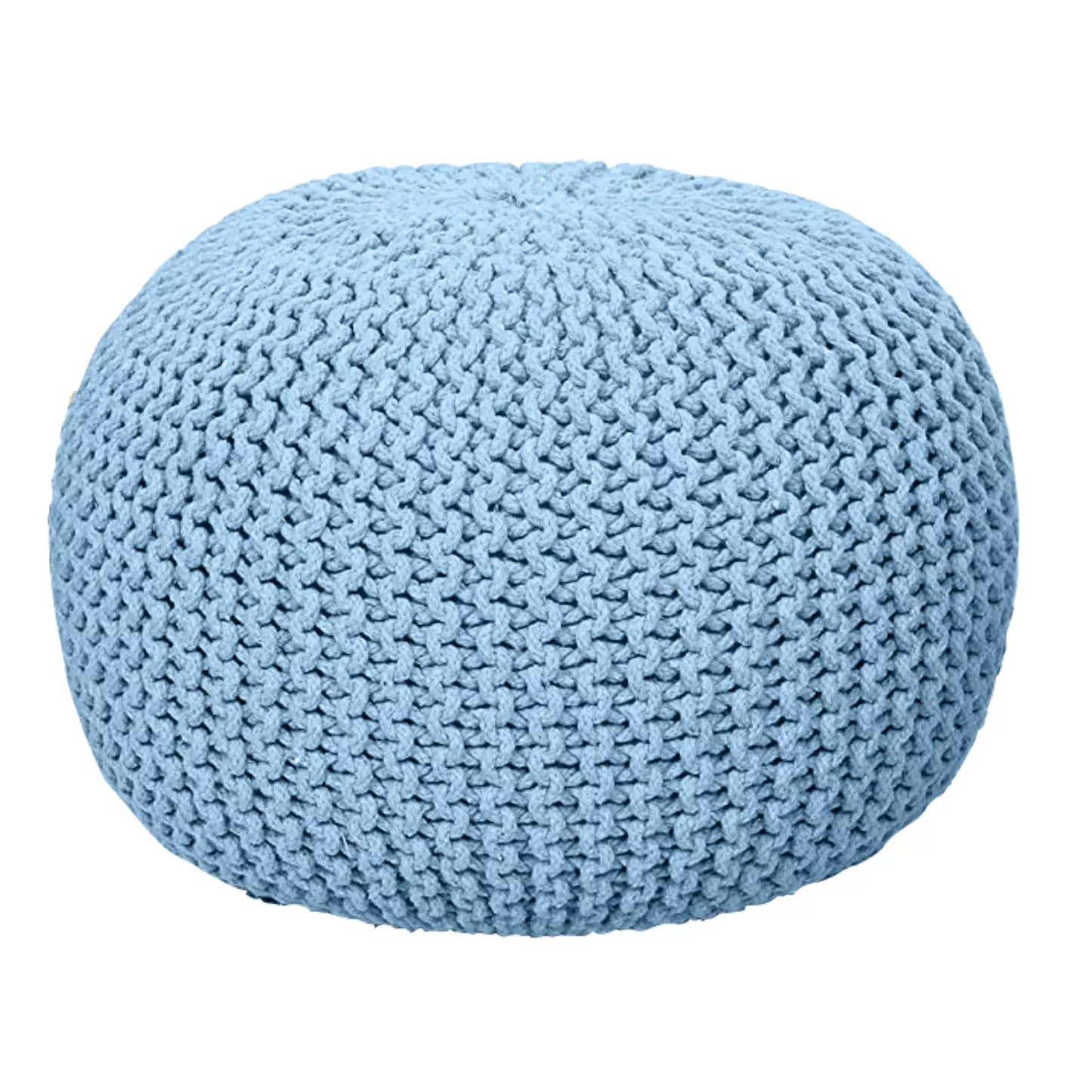 Hand-Woven Braided Cotton Pouf