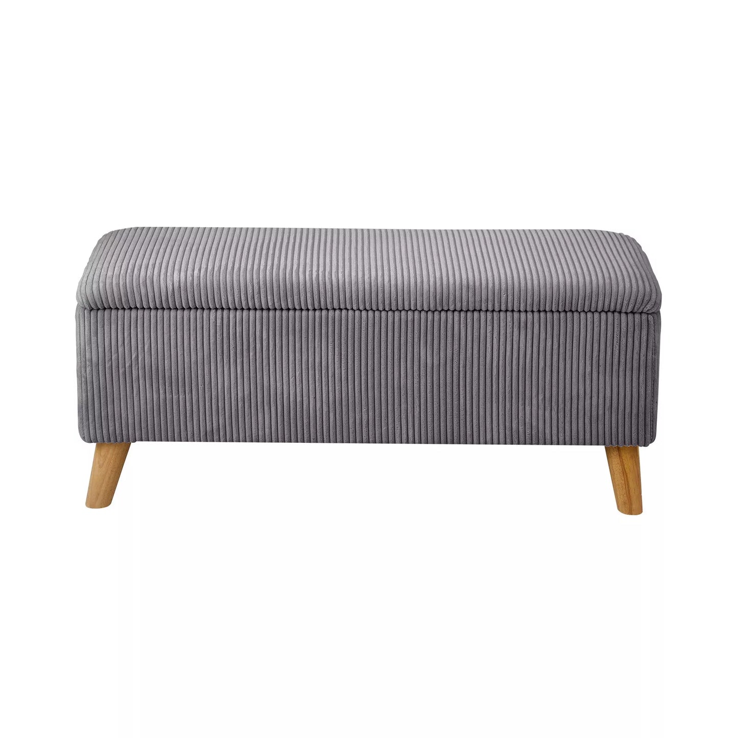 Grey Polyester Classic Ottoman with Storage
