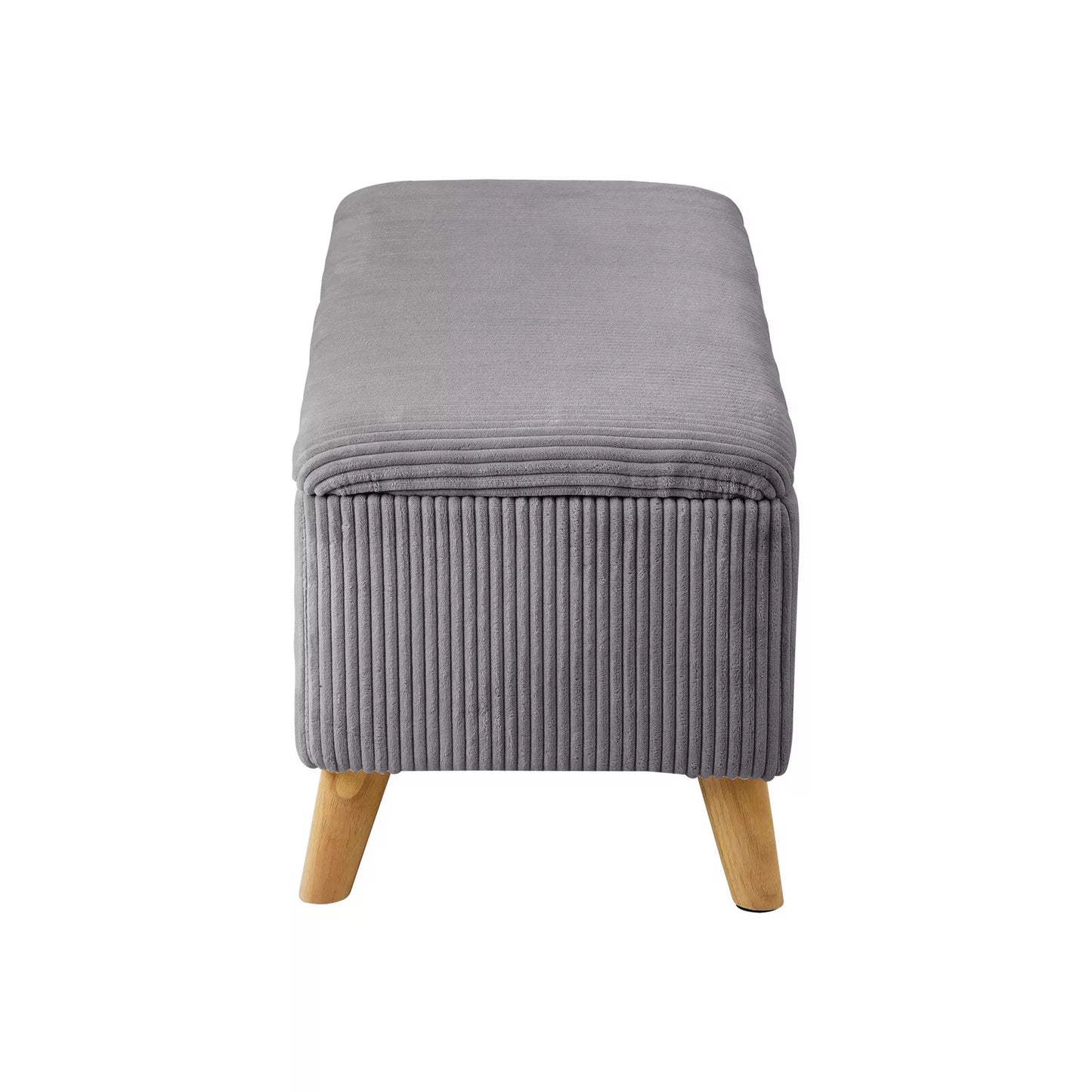 Grey Polyester Classic Ottoman with Storage