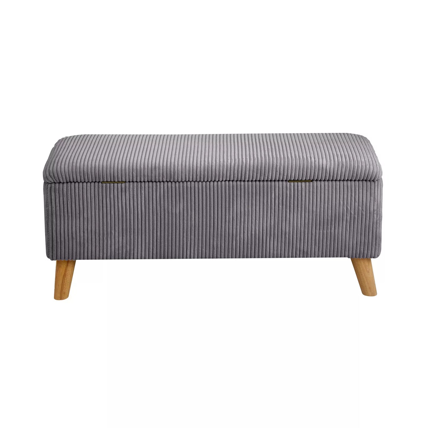 Grey Polyester Classic Ottoman with Storage