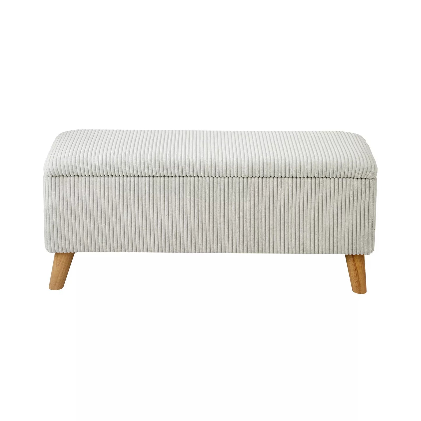 Beige Polyester Classic Ottoman with Storage
