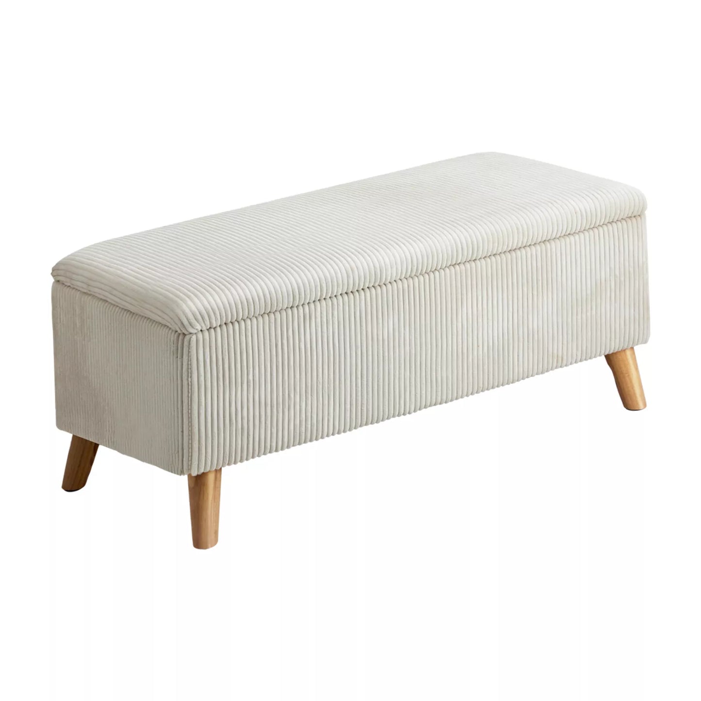 Beige Polyester Classic Ottoman with Storage