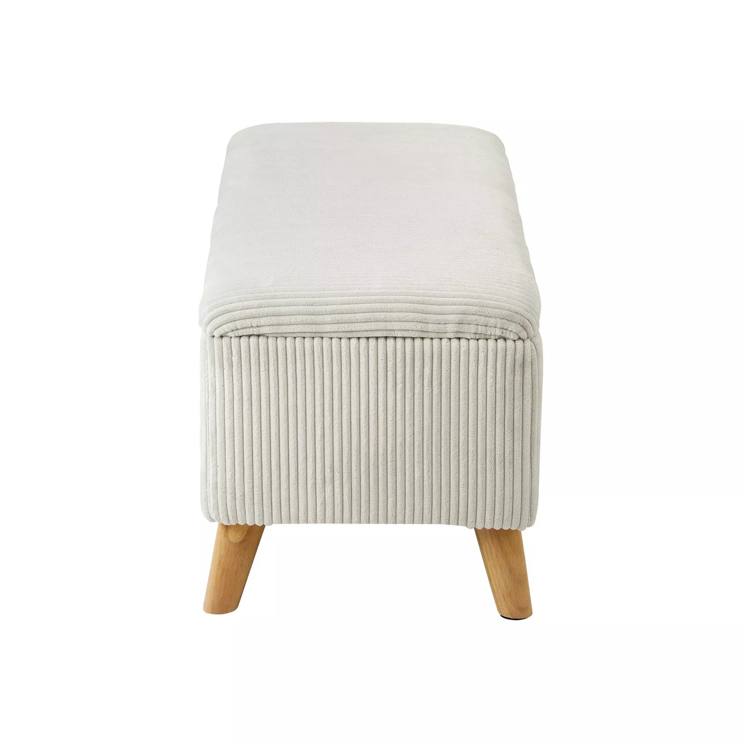 Beige Polyester Classic Ottoman with Storage
