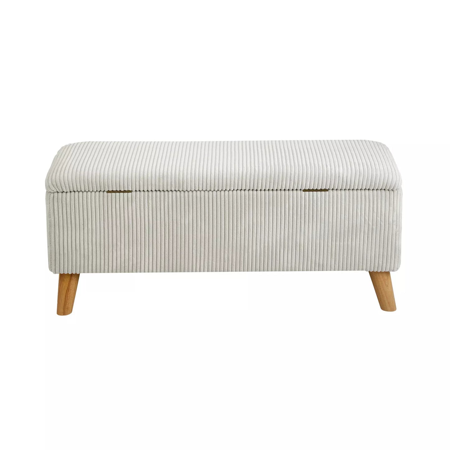 Beige Polyester Classic Ottoman with Storage