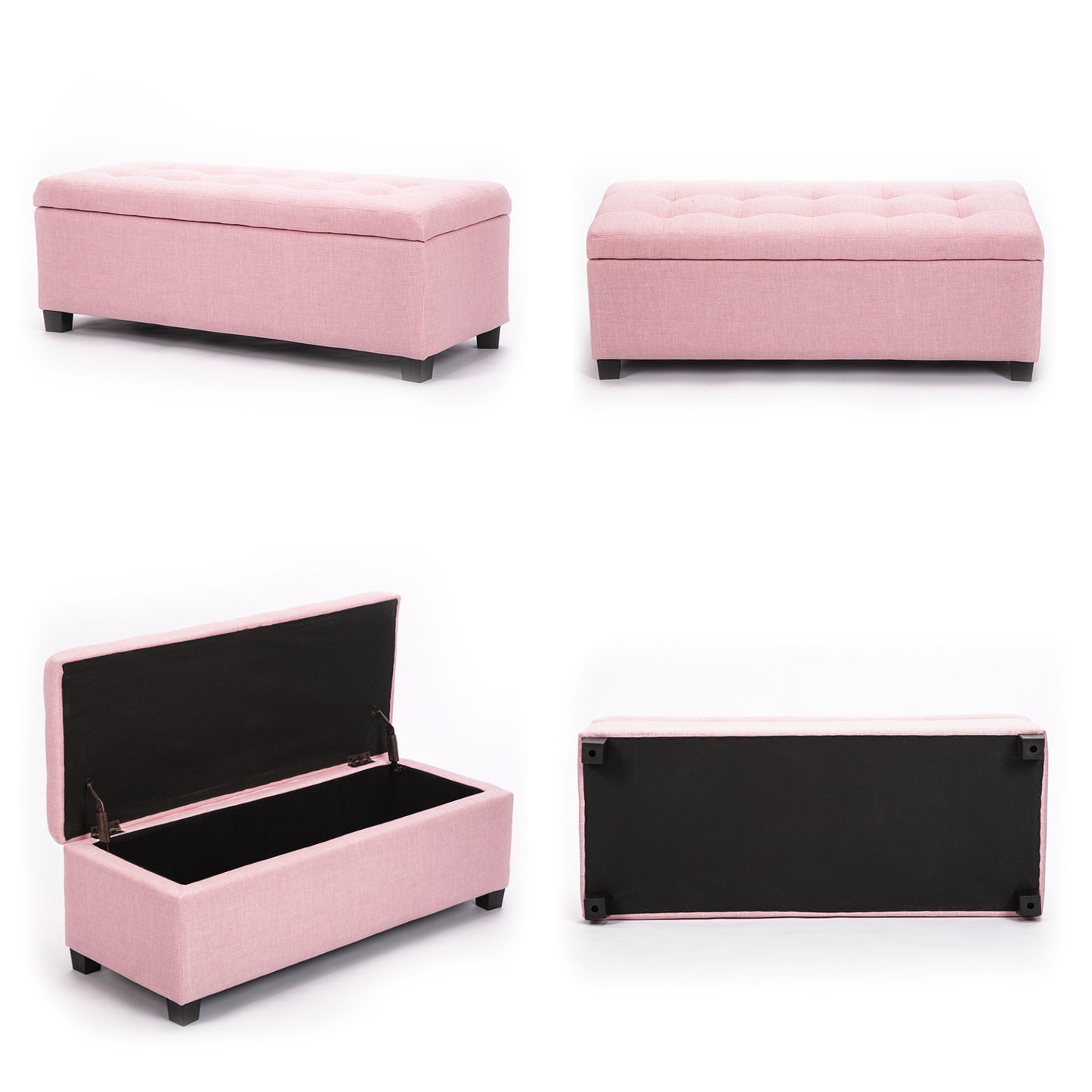 Bestselling Bella Ottoman Fabric Linen Storage Box Australia- Fairy Pink