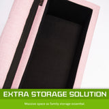 Bestselling Bella Ottoman Fabric Linen Storage Box Australia- Fairy Pink