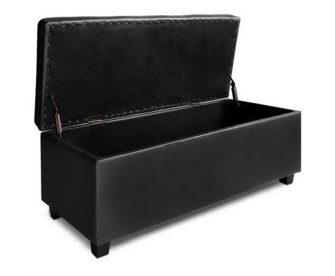 Storage Ottoman PU Leather - Black