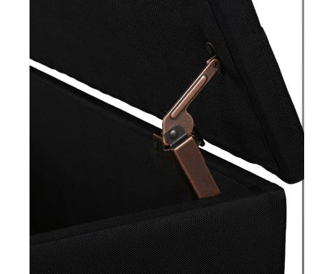 Bestselling Ottoman Storage Blanket Box Linen Fabric Ottoman - Black