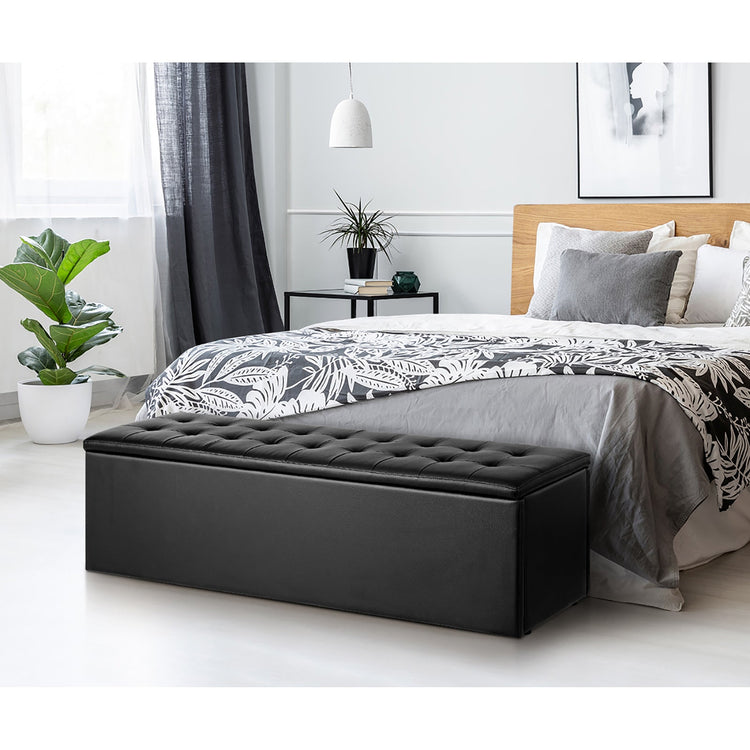 Faux Leather Ottoman