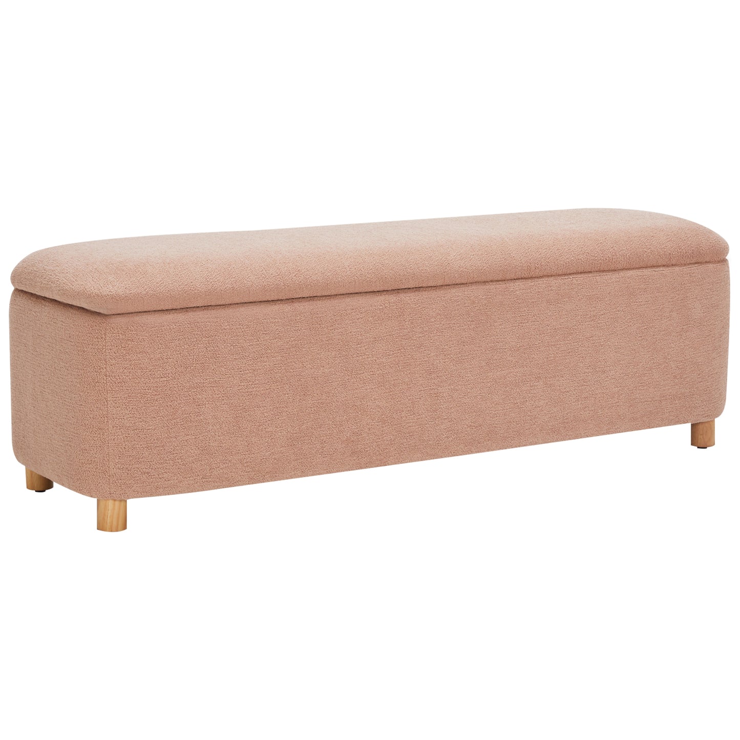 Daisy Boucle Storage Ottoman Bench Dusty Pink