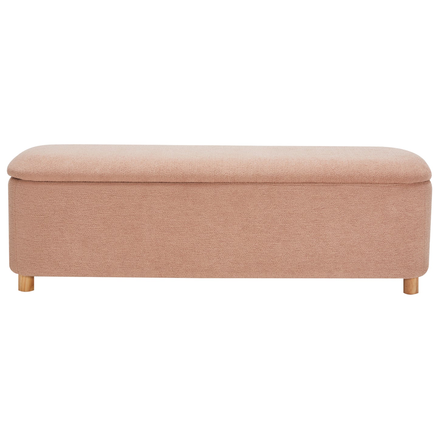 Daisy Boucle Storage Ottoman Bench Dusty Pink