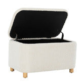 Daisy Boucle Storage Ottoman Bench Cream