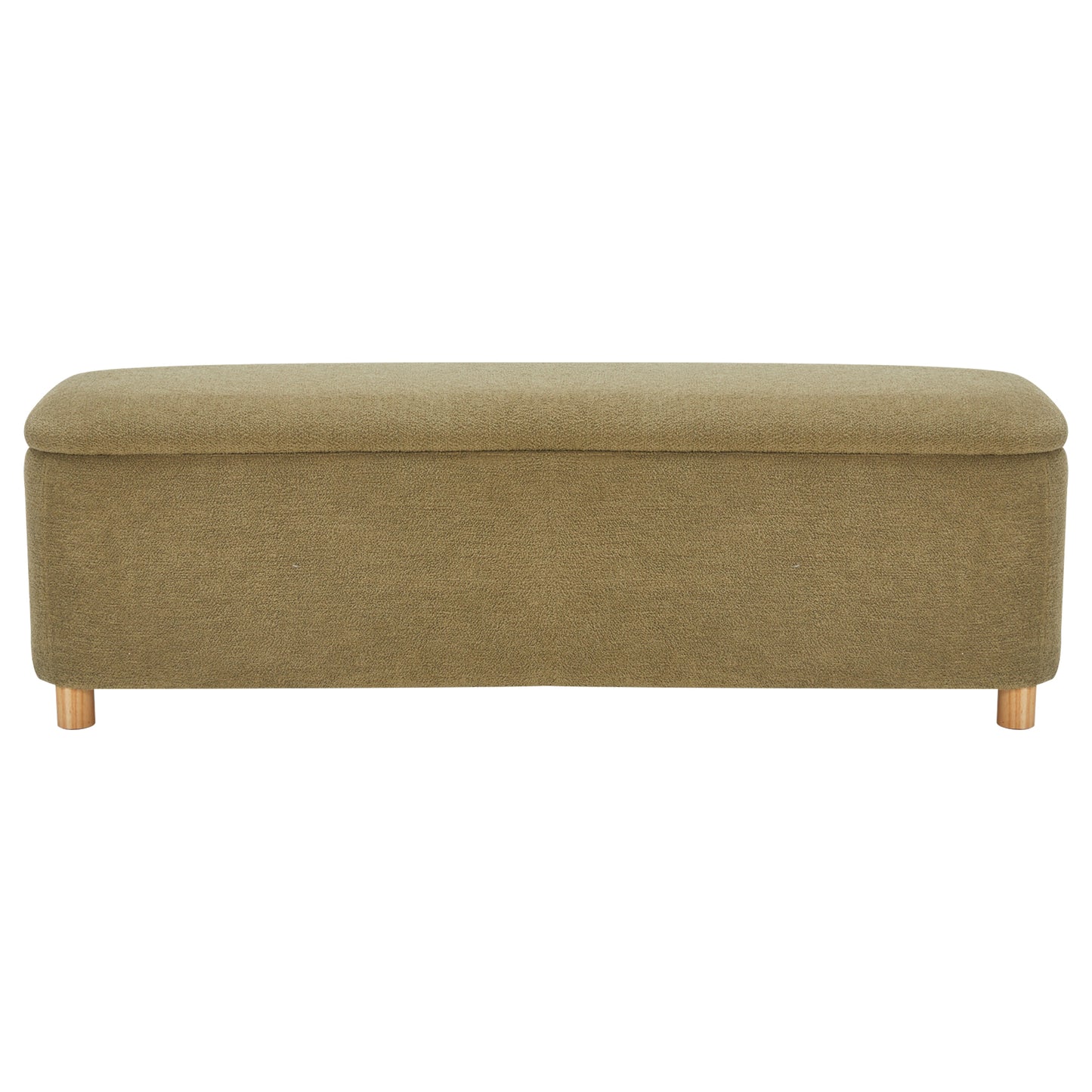 Daisy Boucle Storage Ottoman Bench Olive Green