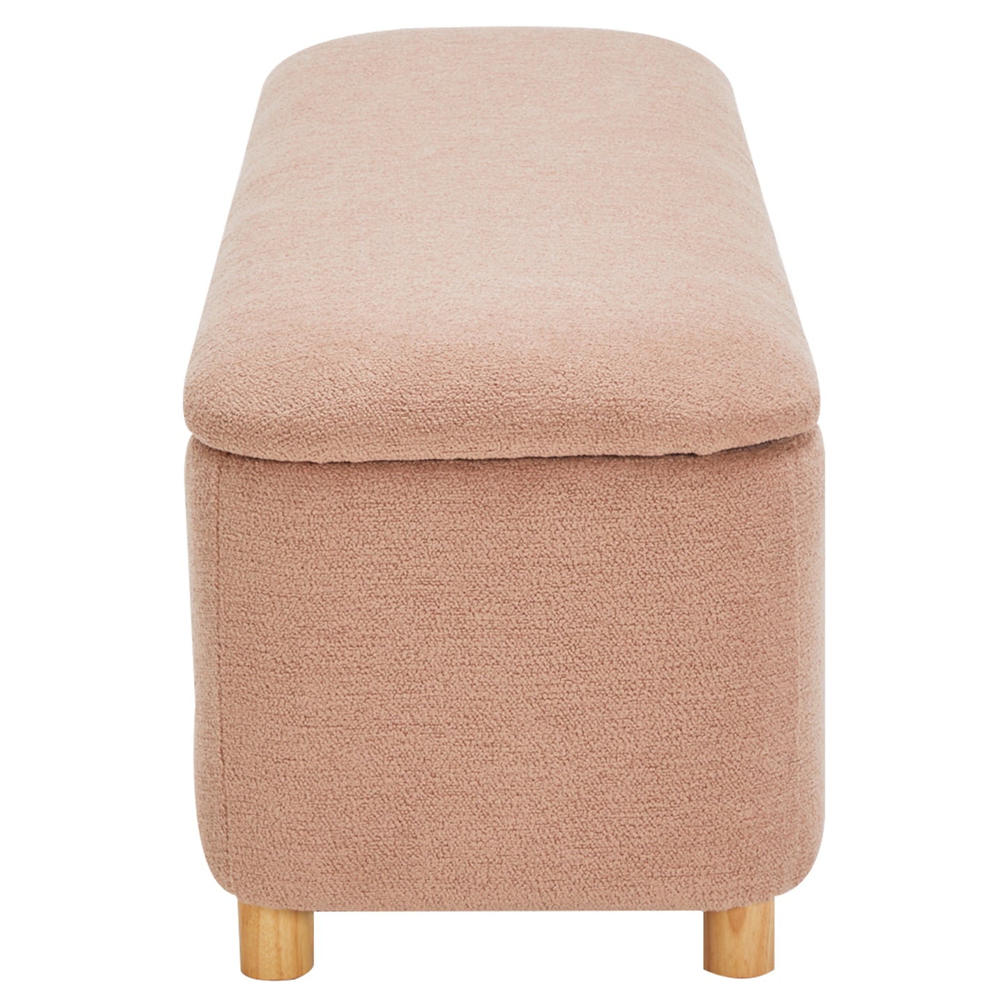 Daisy Boucle Storage Ottoman Bench Dusty Pink