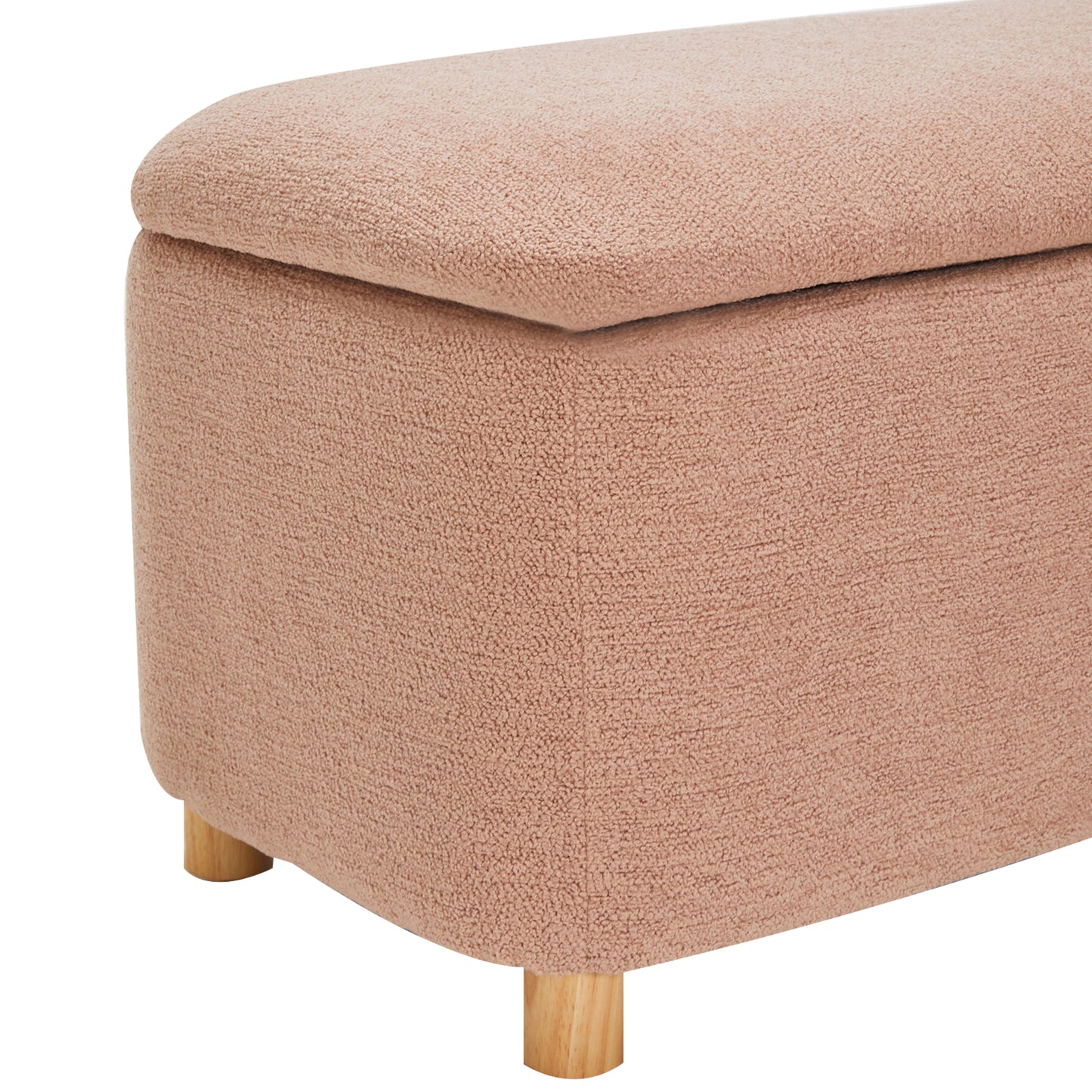 Daisy Boucle Storage Ottoman Bench Dusty Pink