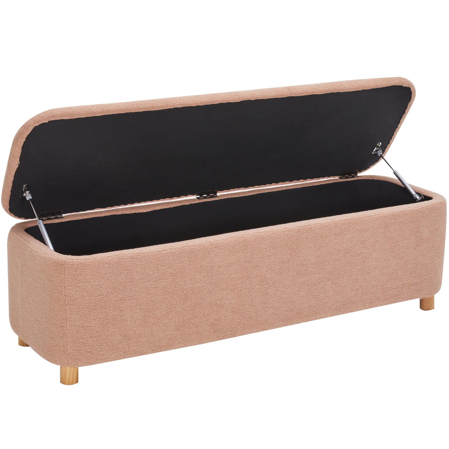 Daisy Boucle Storage Ottoman Bench Dusty Pink