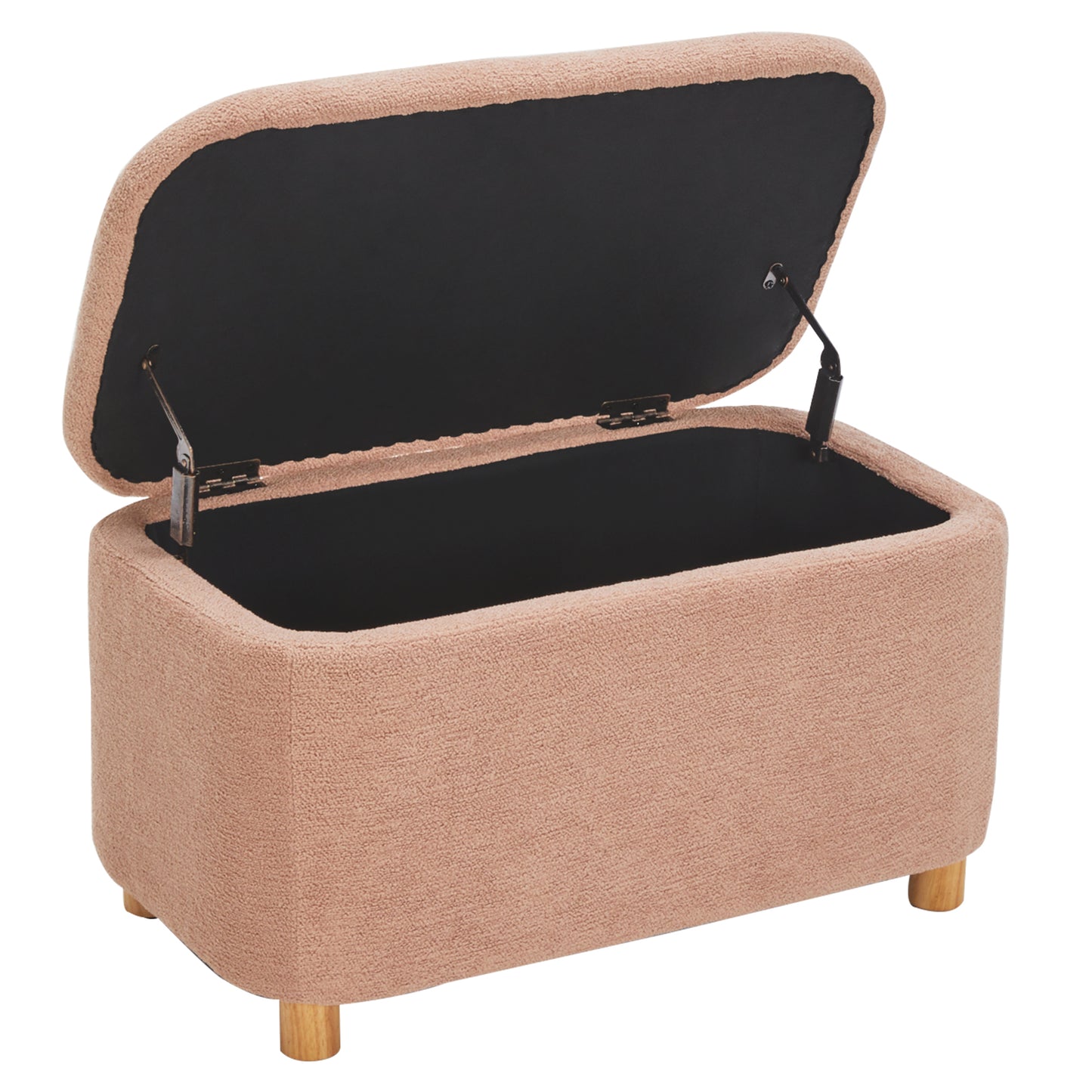 Daisy Boucle Storage Ottoman Bench Dusty Pink