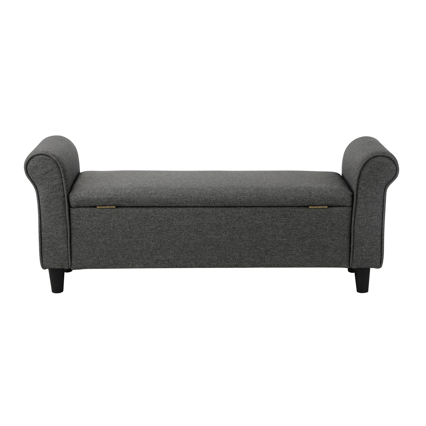 Carey Linen Multi-Functional Storage Ottoman Seat - DARK GREY